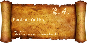 Mentes Arika névjegykártya